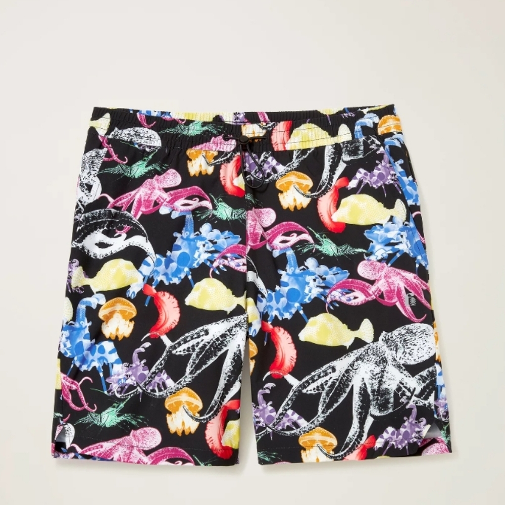BONOBOS NEW MENS STRETCH SWIM TRUNKS FIELDER SEA CREATURES ARTIST KATE GIBB POOL